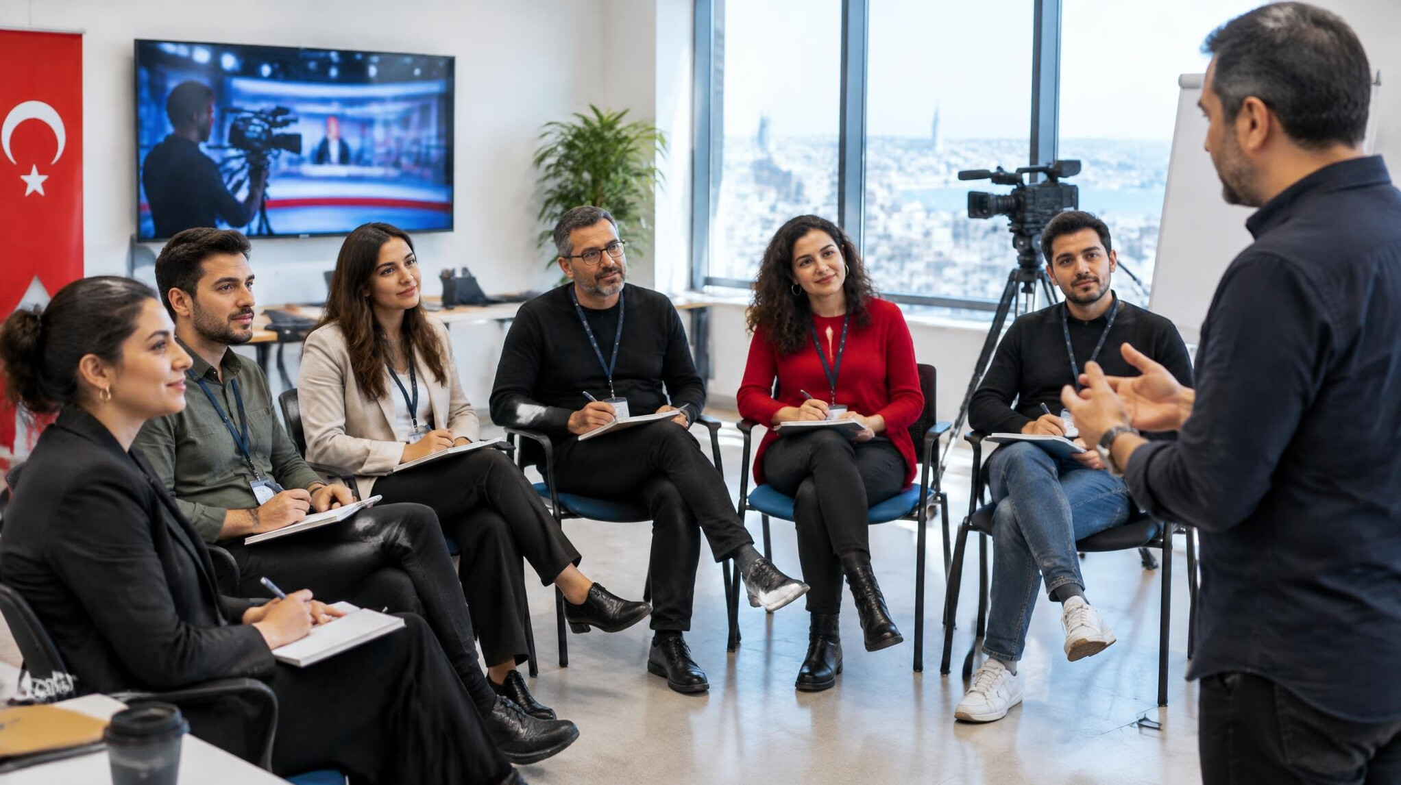 Training workshop for professionals in a conference room
