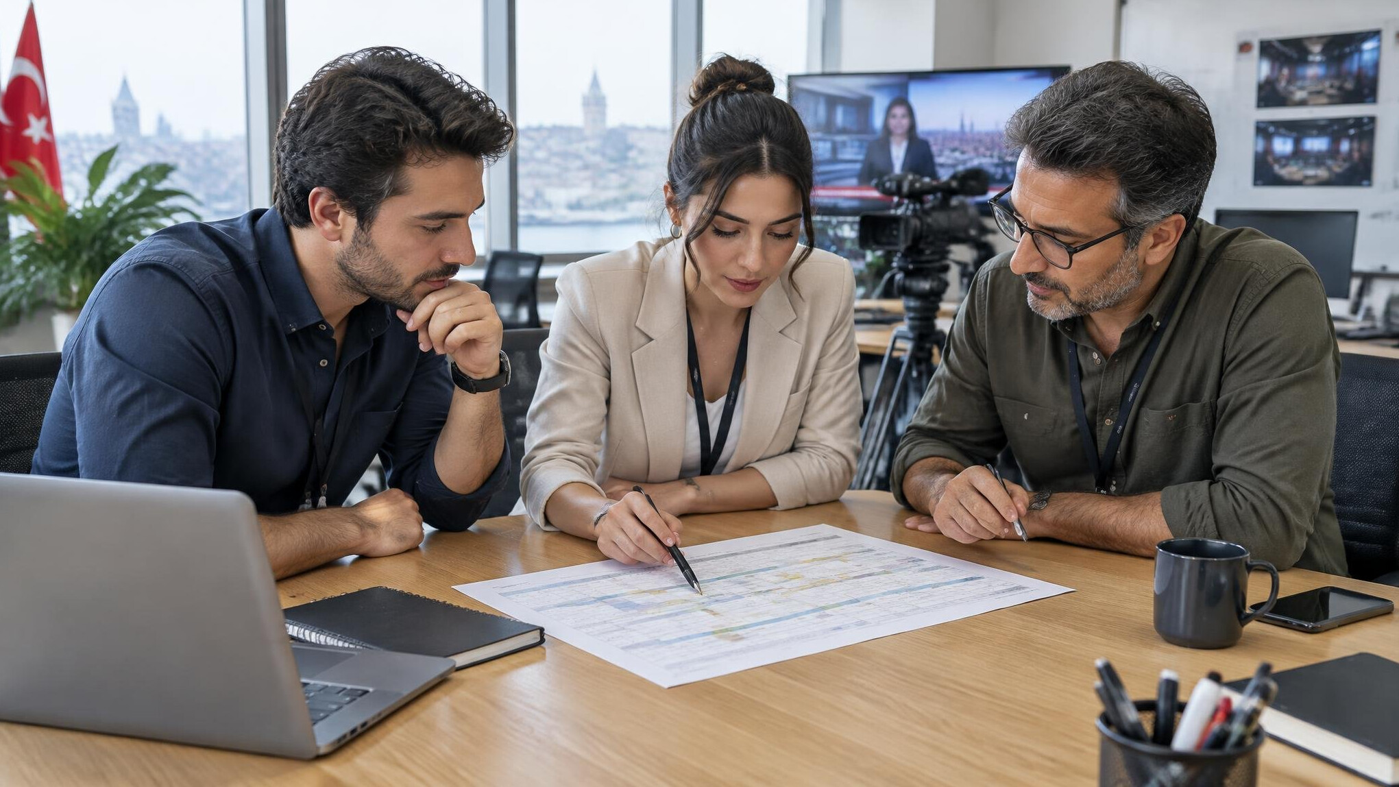 Professionals collaborating in a meeting room