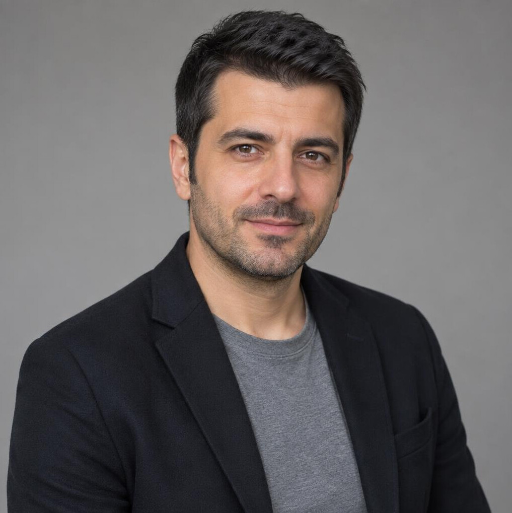 Man portrait in dark jacket, production consultant